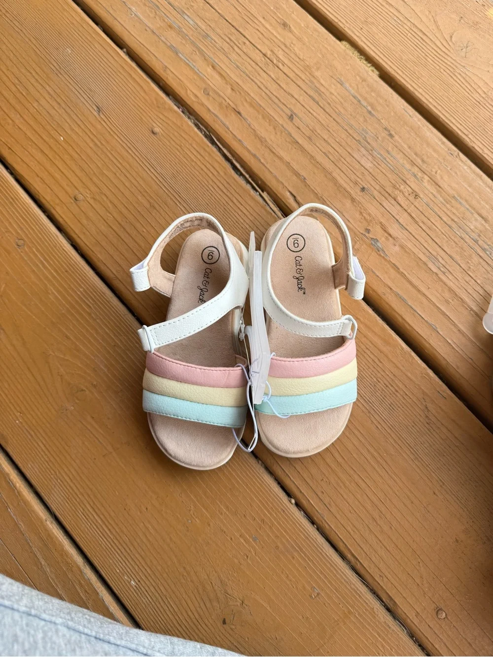 Cat & Jack Girls' Pastel Sandal Set - Pink, Rainbow, Cream